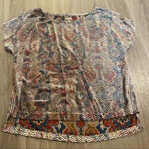 Ecote velvet patterned small blouse with side zip